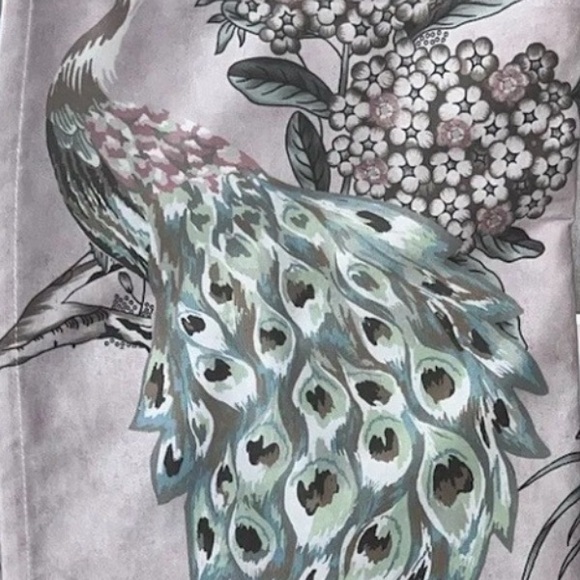 Callisto Home PEACOCK FLORAL Window Curtains 2 Panel 38x84 LIGHT BLUSH Pink - Picture 3 of 5